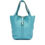 Hermes Bleu Saint Cyr Clemence Picotin Lock 22 Palladium Hardware