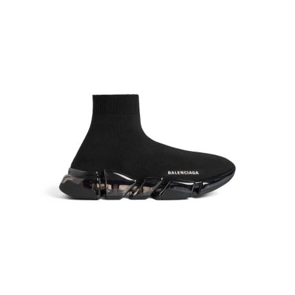 Womens Speed 2.0 Full Clear Sole Recycled Knit Sneaker  in Black