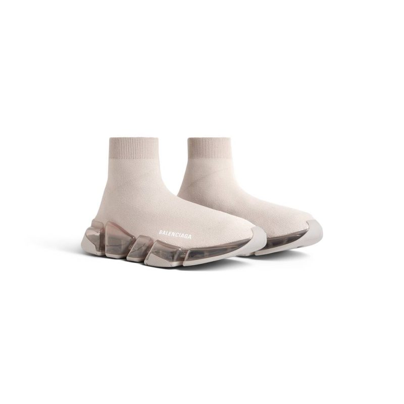 Womens Speed 2.0 Full Clear Sole Recycled Knit Sneaker  in Light Beige - Image 2