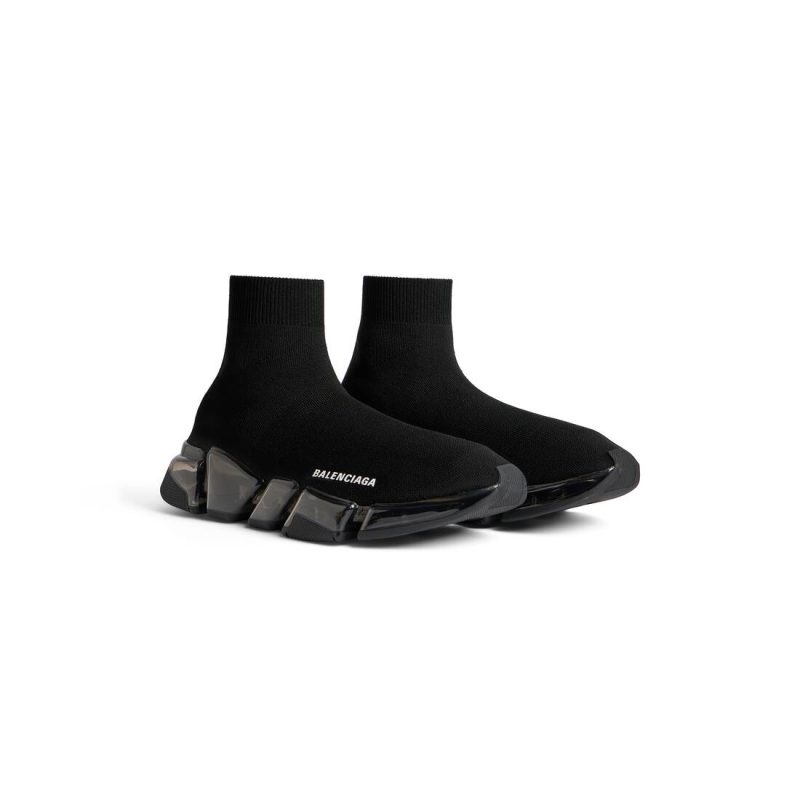 Womens Speed 2.0 Full Clear Sole Recycled Knit Sneaker  in Black - Image 2