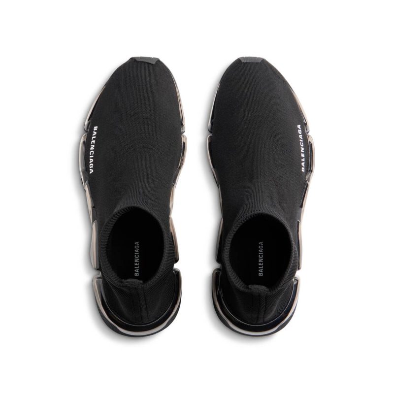 Womens Speed 2.0 Full Clear Sole Recycled Knit Sneaker  in Black - Image 7