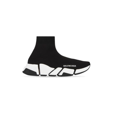 Womens Speed 2.0 Recycled Knit Sneaker With Bicolor Sole in Black/white