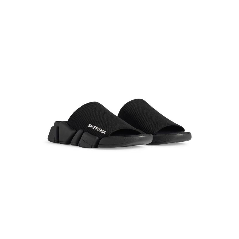 Womens Speed 2.0 Recycled Knit Slide Sandal in Black - Image 2