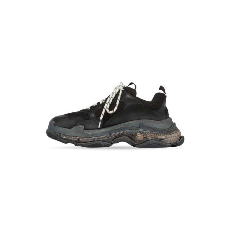 Womens Triple S Clear Sole Sneaker  in Black - Image 4