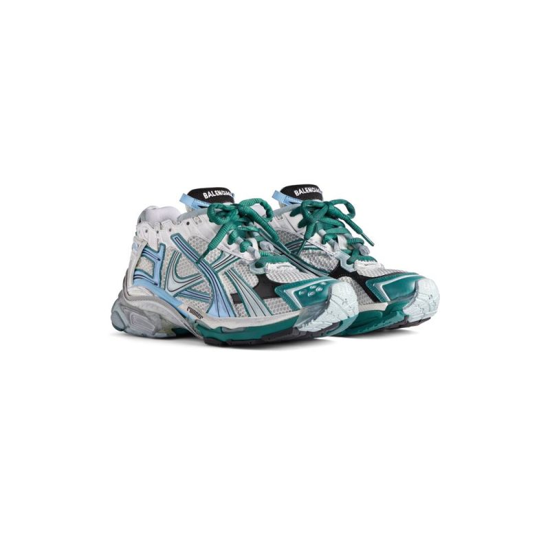 Womens Runner Sneaker  in White/green/blue - Image 2