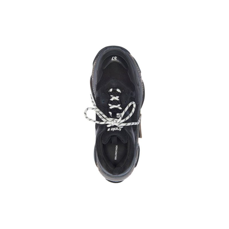 Womens Triple S Clear Sole Sneaker  in Black - Image 6