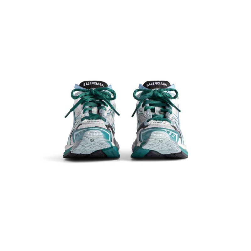 Womens Runner Sneaker  in White/green/blue - Image 4
