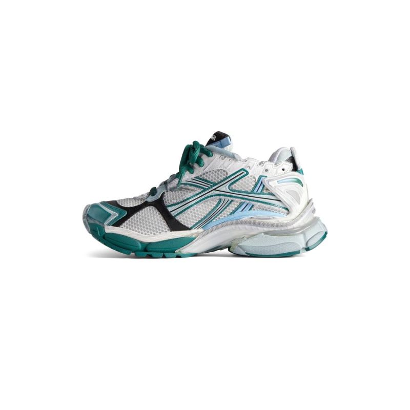 Womens Runner Sneaker  in White/green/blue - Image 5