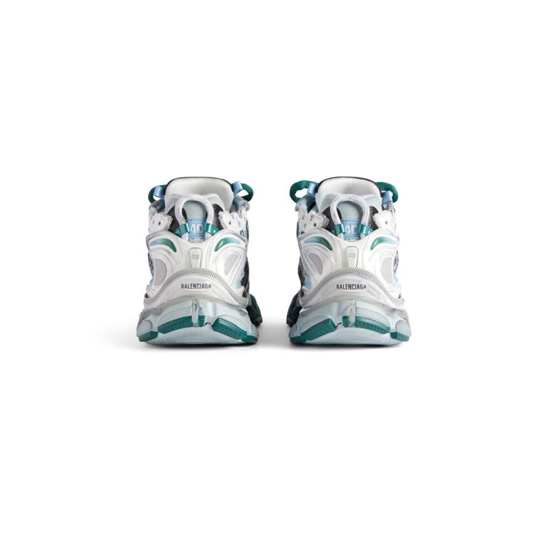Womens Runner Sneaker  in White/green/blue - Image 6