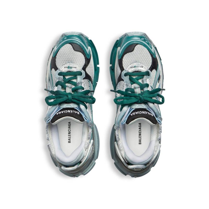 Womens Runner Sneaker  in White/green/blue - Image 7