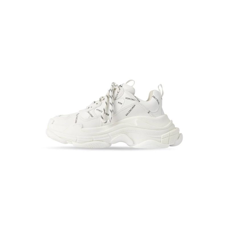Womens Triple S Sneaker Allover Logo in White/black - Image 4