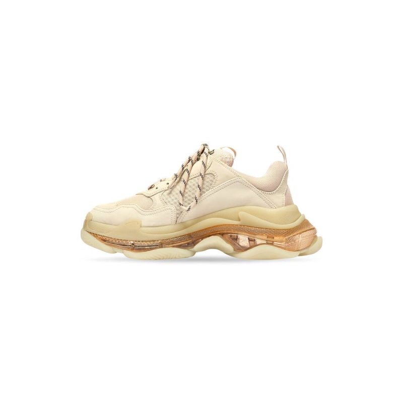 Womens Triple S Clear Sole Sneaker in Beige - Image 4