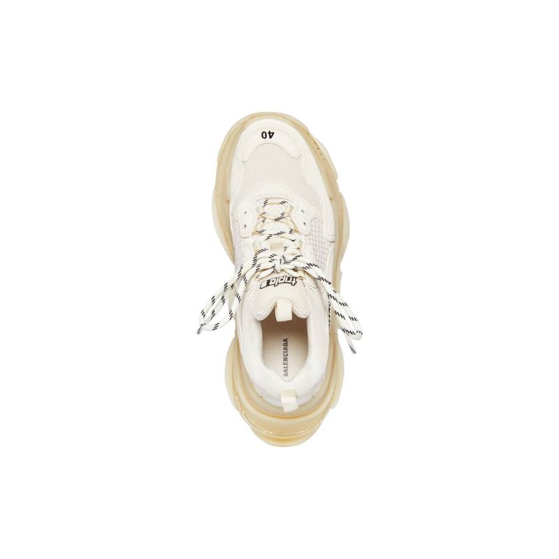 Womens Triple S Clear Sole Sneaker in Beige - Image 7