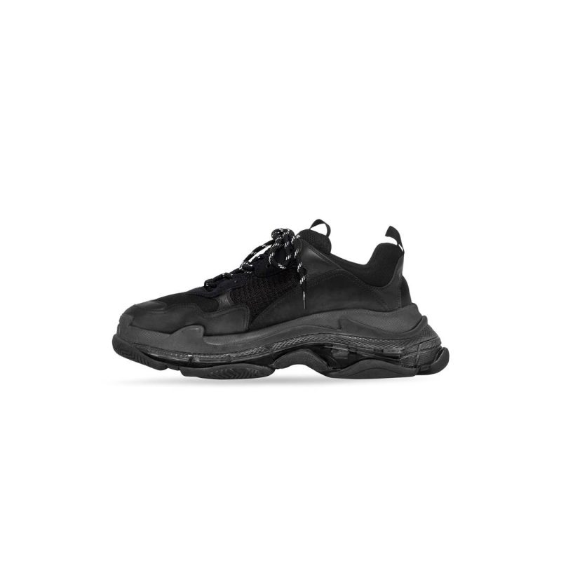 Mens Triple S Clear Sole Sneaker  in Black - Image 4