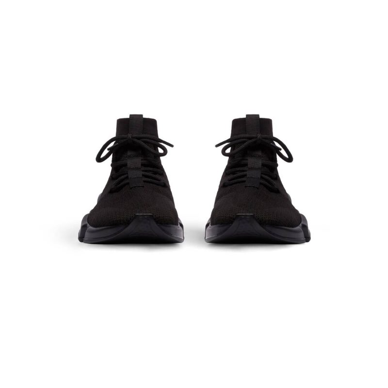 Mens Speed Lace-up Recycled Knit Sneaker in Black - Image 3