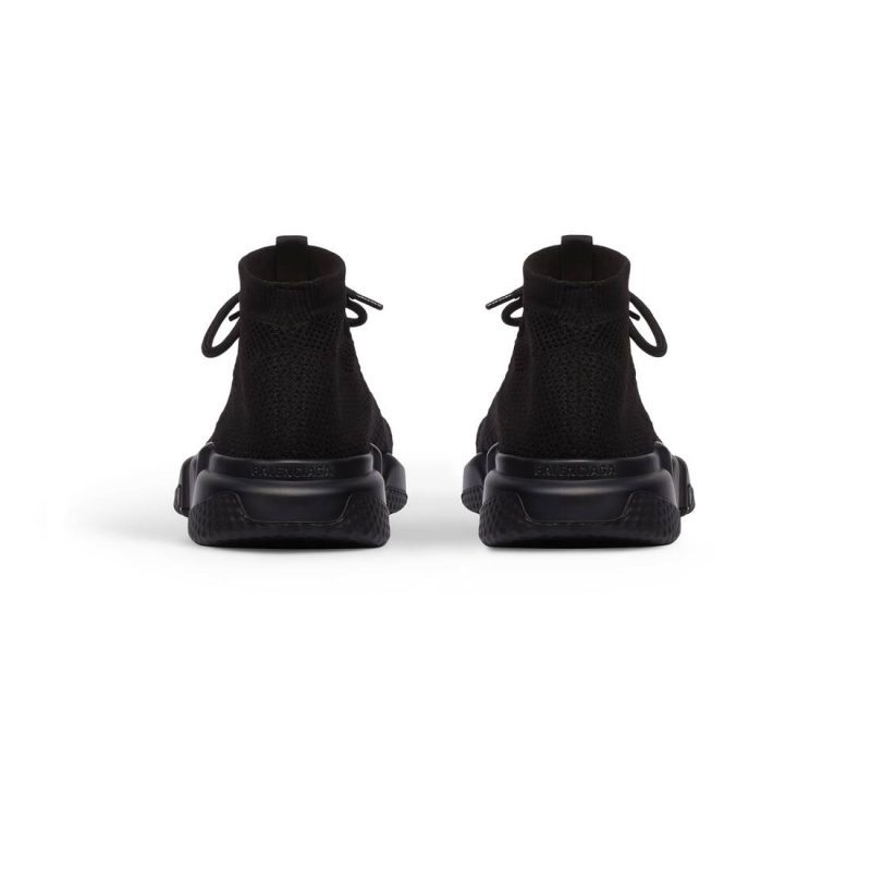 Mens Speed Lace-up Recycled Knit Sneaker in Black - Image 4