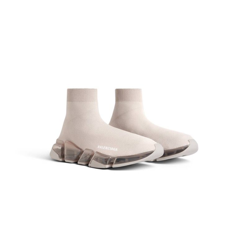 Mens Speed 2.0 Full Clear Sole Recycled Knit Sneaker  in Light Beige - Image 2