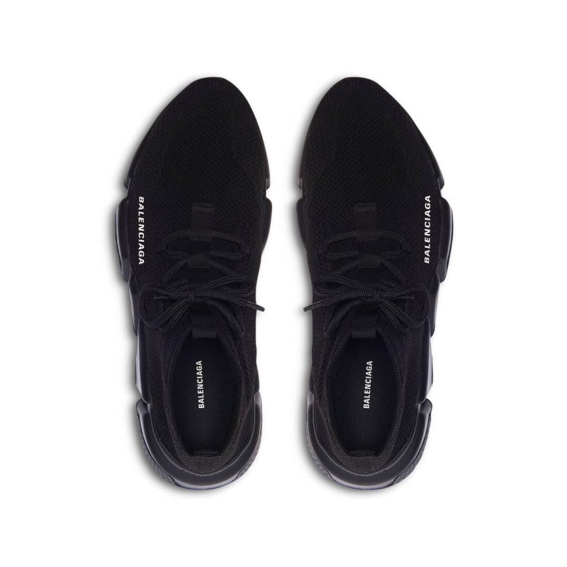Mens Speed Lace-up Recycled Knit Sneaker in Black - Image 5