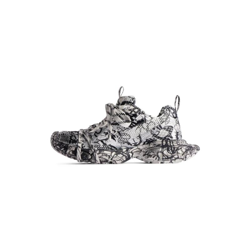 Mens 3xl Extreme Graffiti Sneaker  in White/black - Image 5