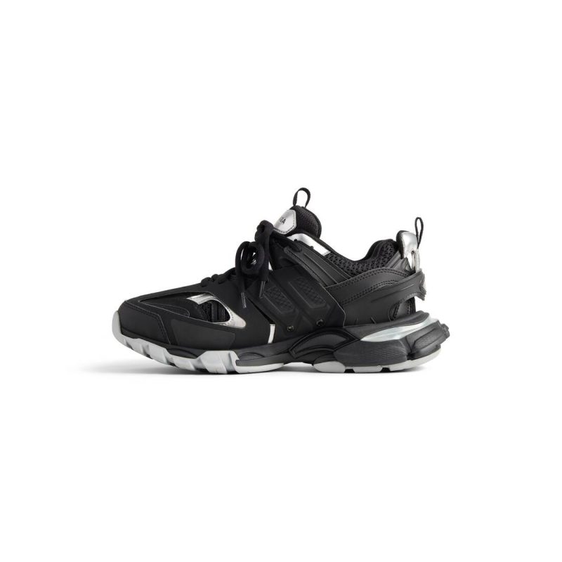 Mens Track Sneaker in Black/silver - Image 5