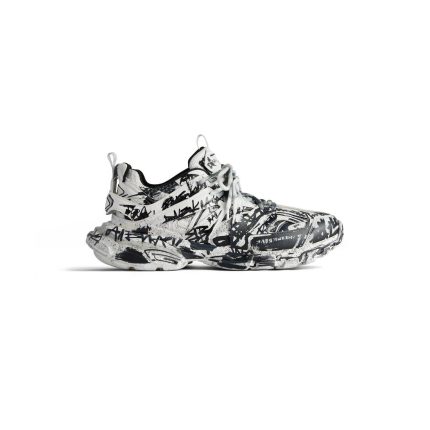 Mens Track Graffiti Sneaker  in White/black