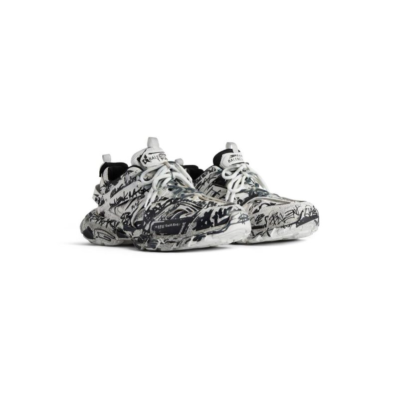 Mens Track Graffiti Sneaker  in White/black - Image 2