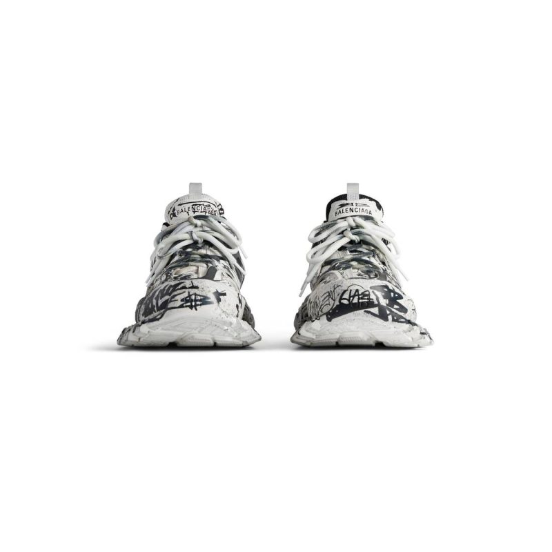 Mens Track Graffiti Sneaker  in White/black - Image 4