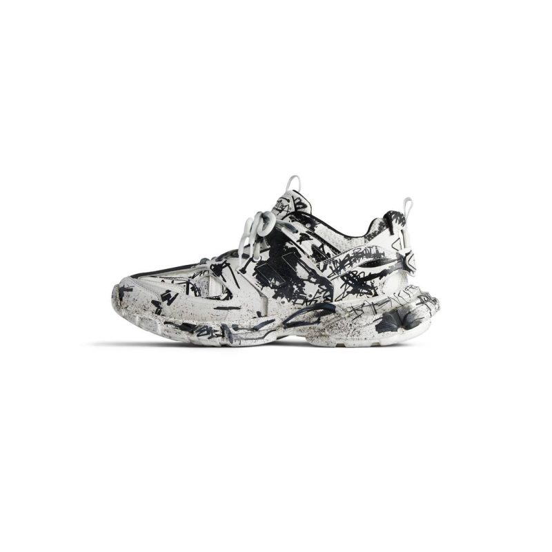 Mens Track Graffiti Sneaker  in White/black - Image 5