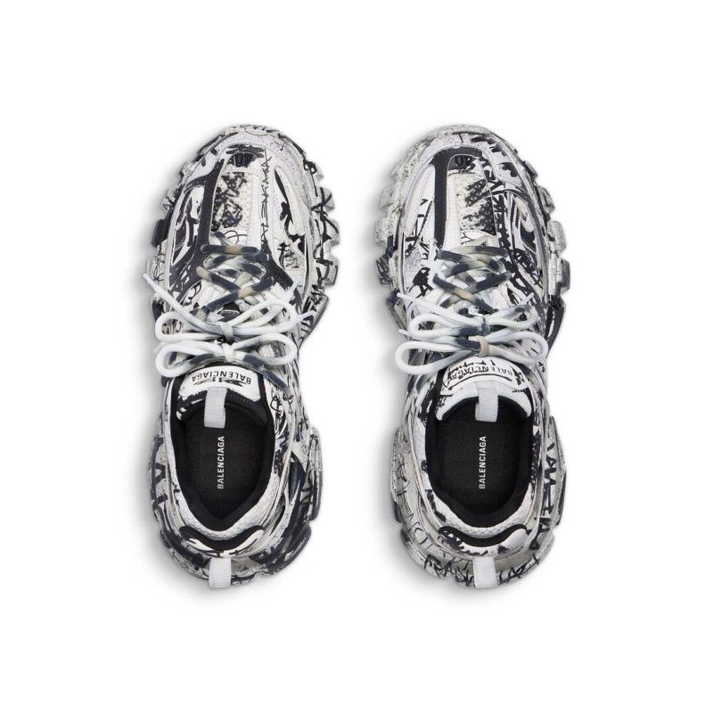Mens Track Graffiti Sneaker  in White/black - Image 7
