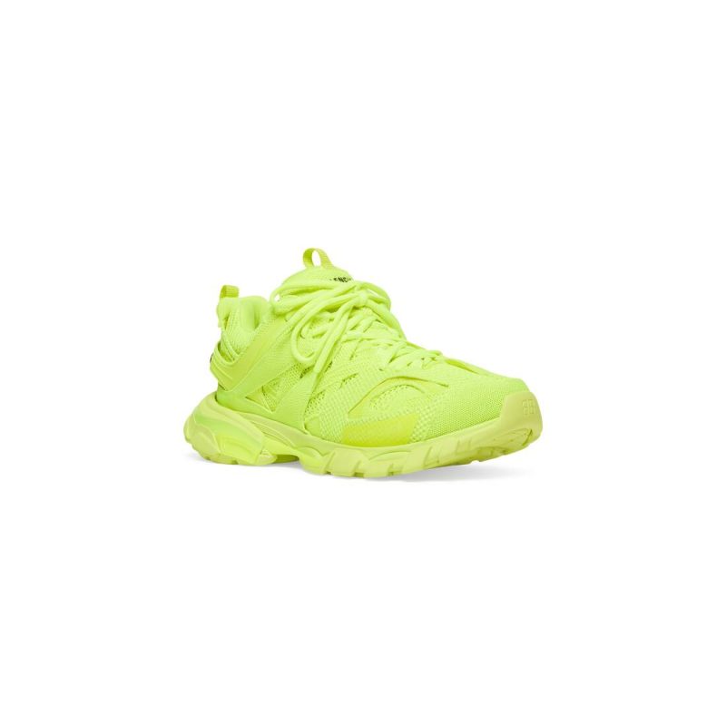 Mens Track Sneaker In Full Mesh in Fluo Yellow - Image 3