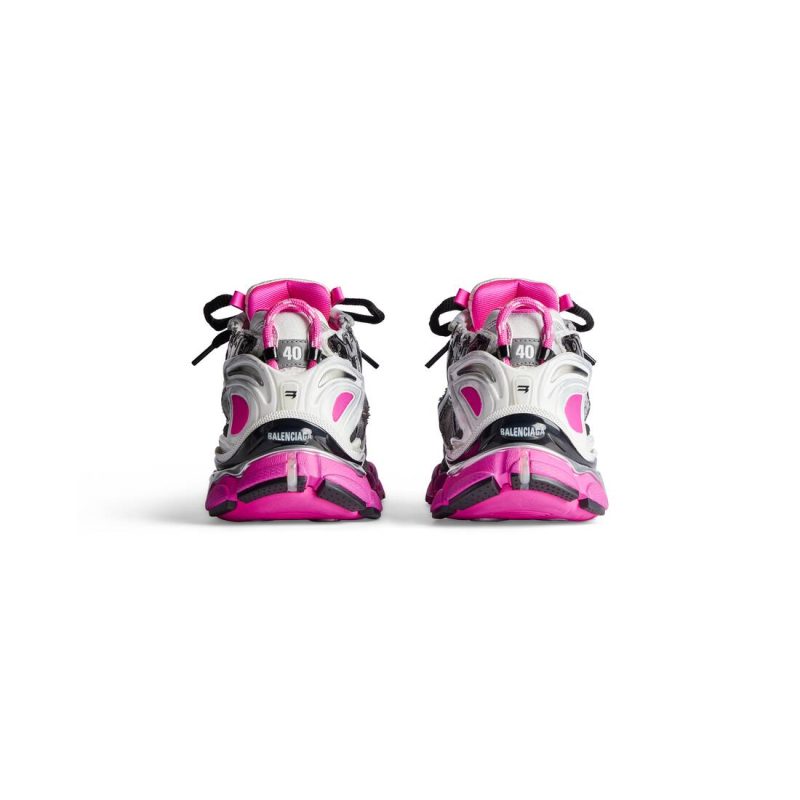 Womens Runner Sneaker in Silver/black/neon-pink - Image 6