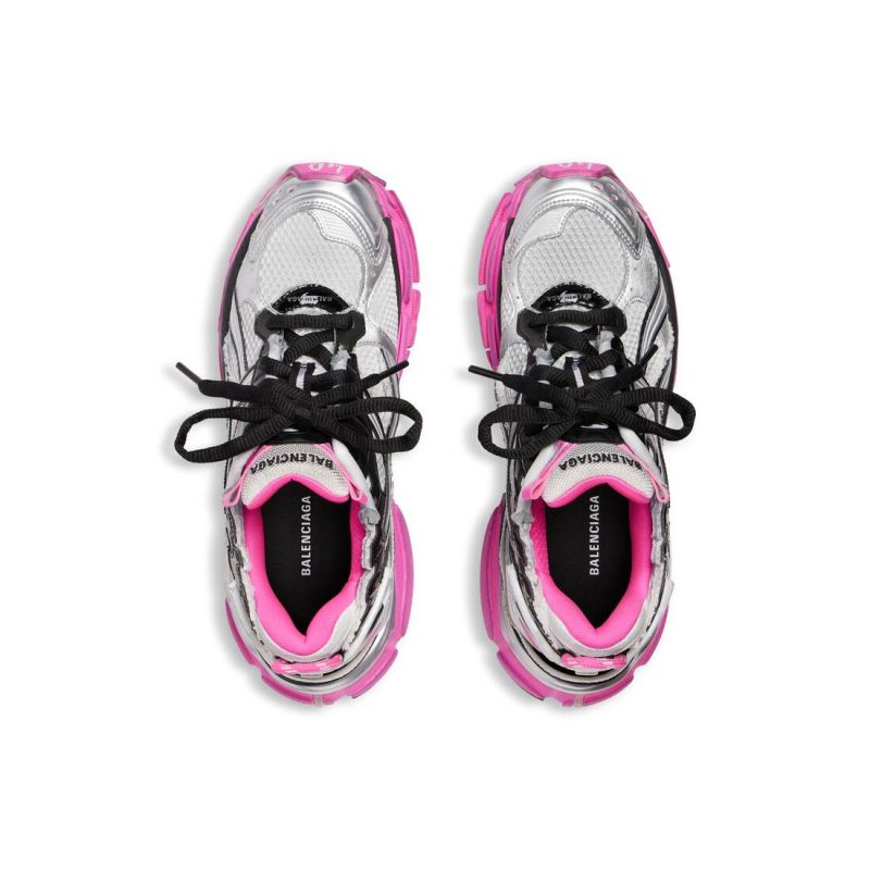 Womens Runner Sneaker in Silver/black/neon-pink - Image 7