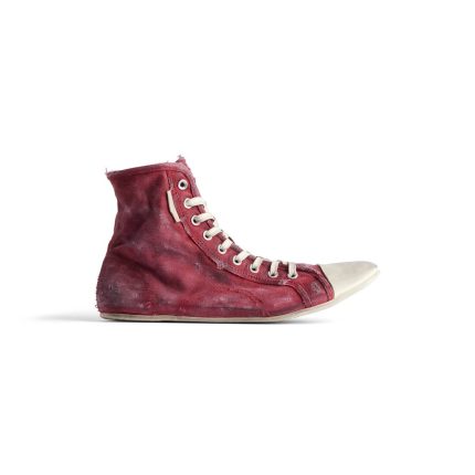 Mens Paris Ultra Flat High Top Sneaker  in Red