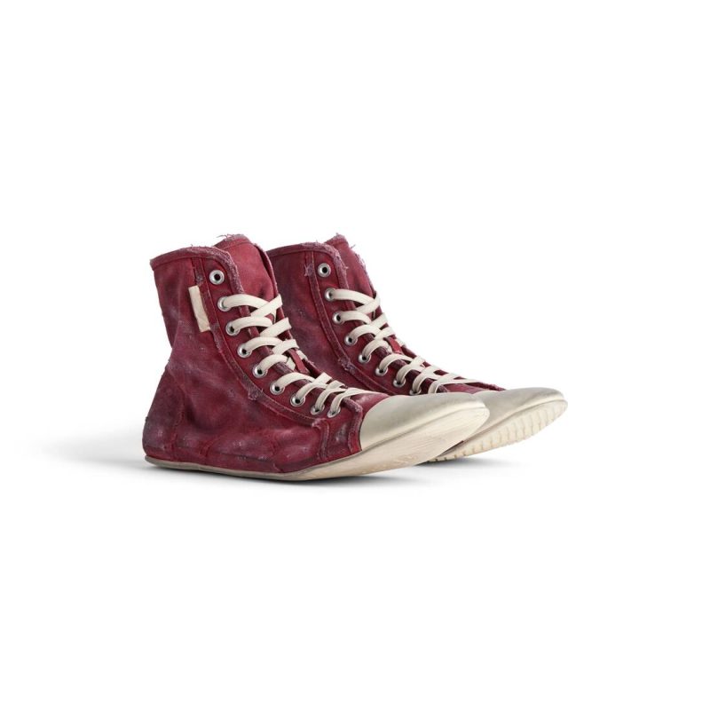 Mens Paris Ultra Flat High Top Sneaker  in Red - Image 3