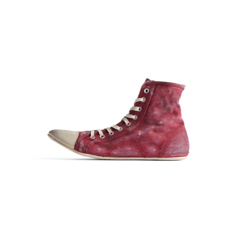Mens Paris Ultra Flat High Top Sneaker  in Red - Image 5