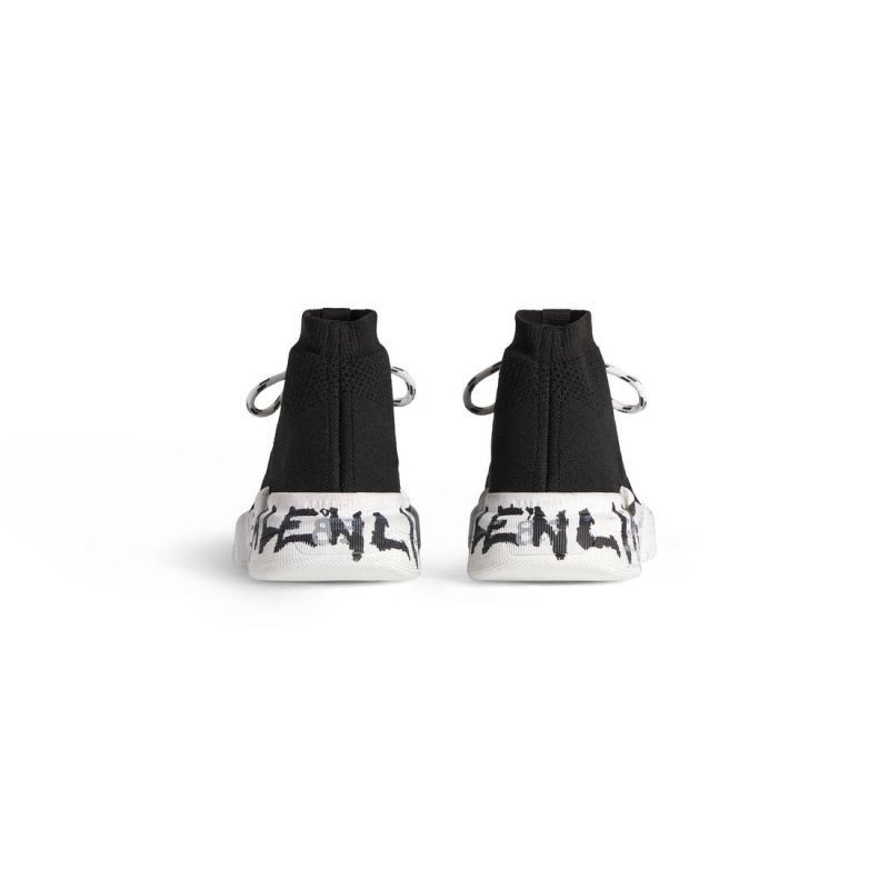 Womens Speed 2.0 Lace-up Graffiti Recycled Knit Sneaker  in Black - Image 6