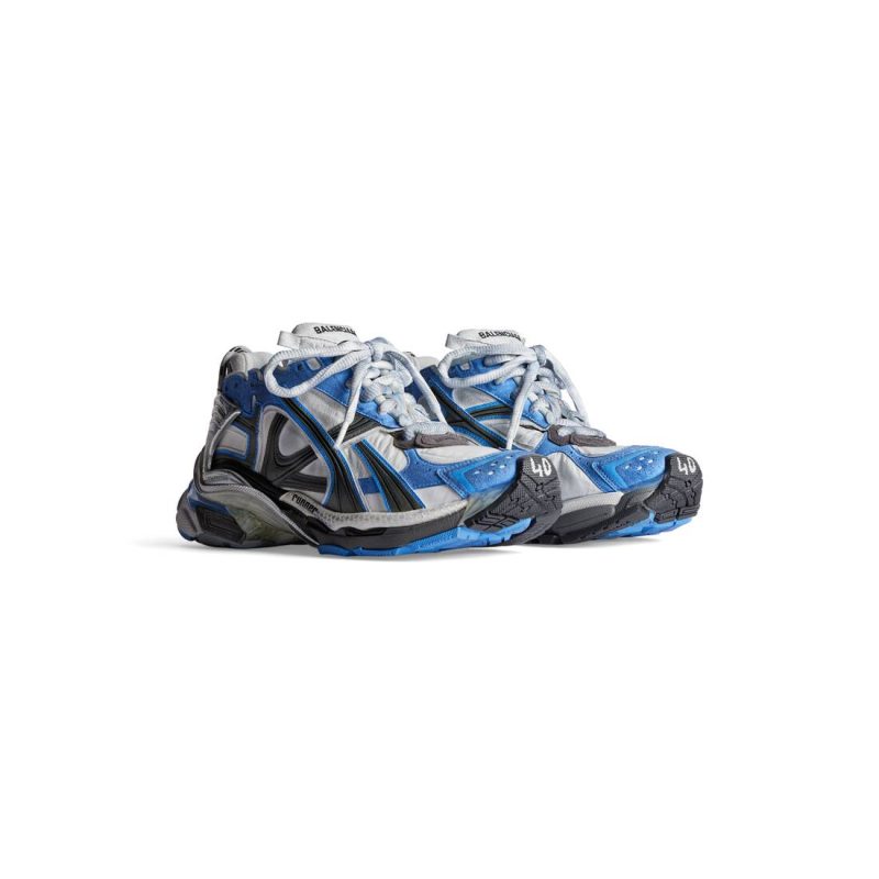 Mens Runner Sneaker in Blue/white/grey - Image 2