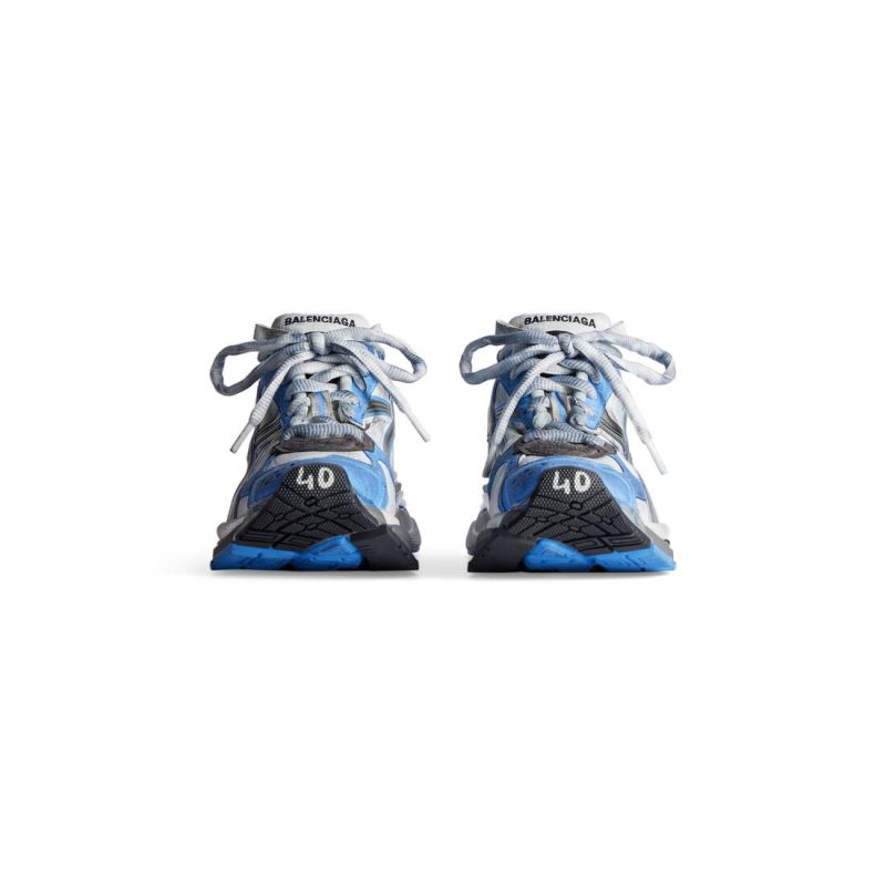 Mens Runner Sneaker in Blue/white/grey - Image 4