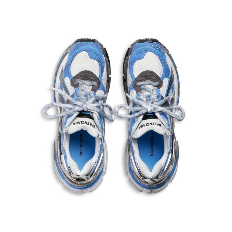 Mens Runner Sneaker in Blue/white/grey - Image 7