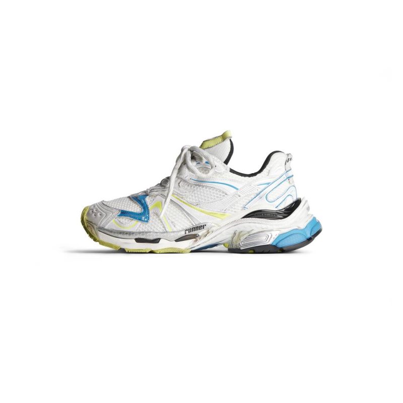 Mens Runner 2.0 Sneaker in White/yellow/blue - Image 5
