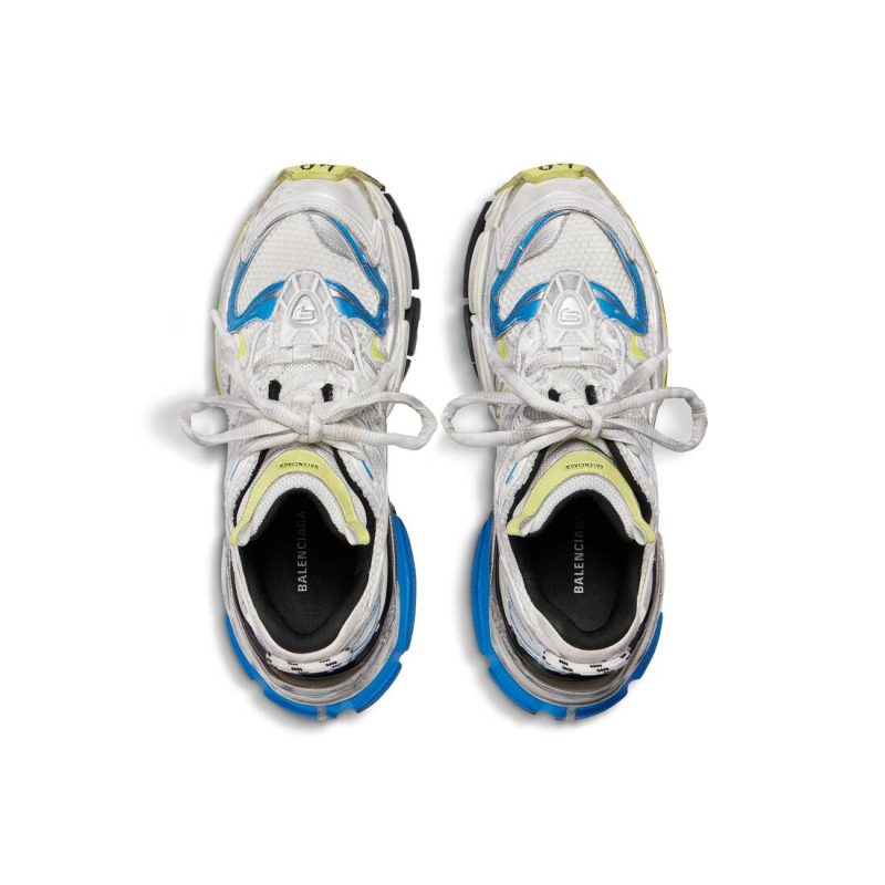 Mens Runner 2.0 Sneaker in White/yellow/blue - Image 7