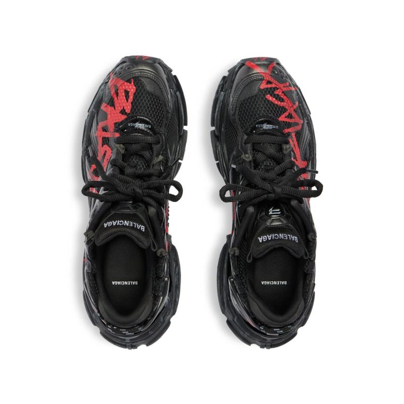 Mens Runner Graffiti Sneaker in Black - Image 7