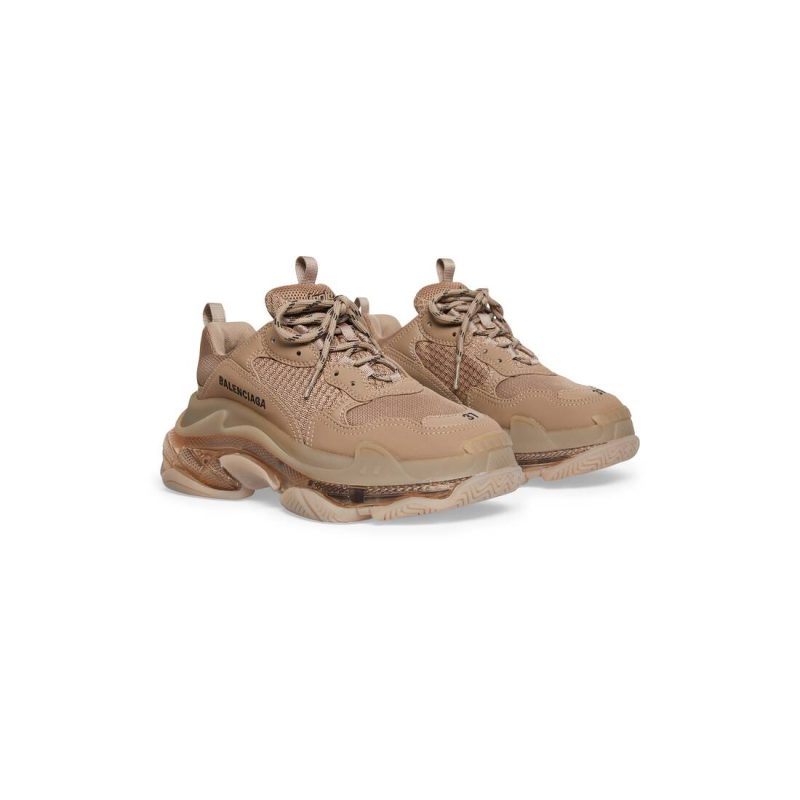 Womens Triple S Clear Sole Sneaker in Brown - Image 2
