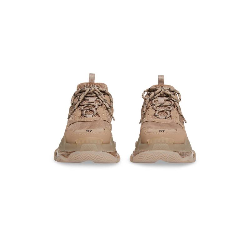 Womens Triple S Clear Sole Sneaker in Brown - Image 4