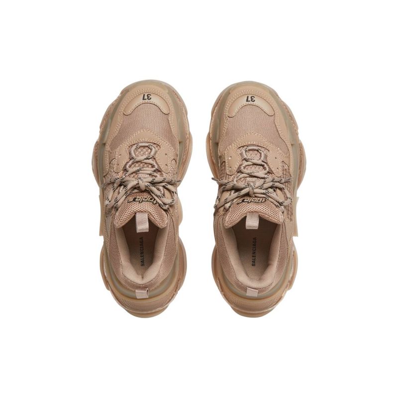 Womens Triple S Clear Sole Sneaker in Brown - Image 7