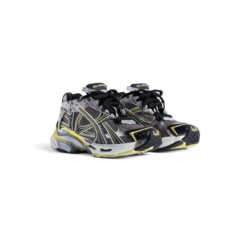 Mens Runner Sneaker  in Grey/yellow/white - Image 2