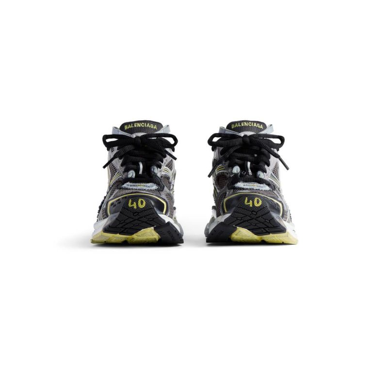 Mens Runner Sneaker  in Grey/yellow/white - Image 4