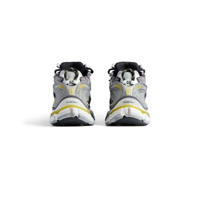 Mens Runner Sneaker  in Grey/yellow/white - Image 6