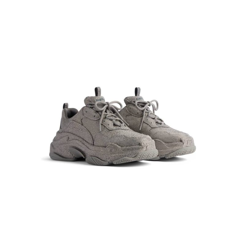 Mens Triple S Sneaker With Rhinestones  in Dark Grey - Image 2