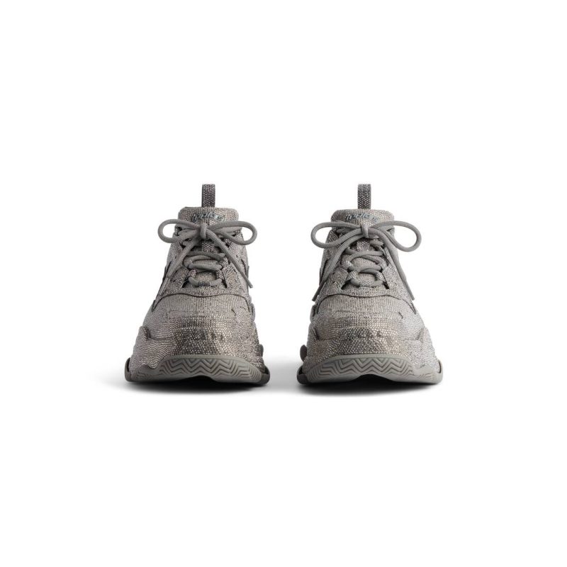 Mens Triple S Sneaker With Rhinestones  in Dark Grey - Image 4